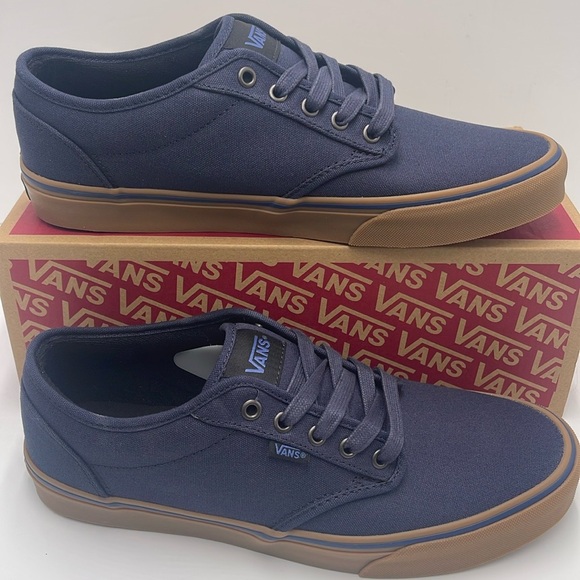 Vans Men’s Blue Canvas Sneakers Gum Sole Vans Atwood
(12 Oz Canvas) Navy/Gum NIB - Picture 15 of 16